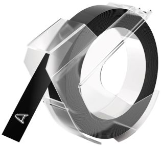 фото Лента для механических принтеров DYMO Omega, пластик, 3 м х 9 мм, 1 штука в блистере Черный (DYMO520109), фото 1