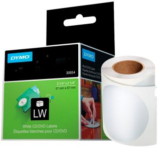 фото Этикетки для принтеров DYMO Label Writer для CD/DVD, белые, 57 мм х 57 мм, 160 штук Рулон, (1 шт/уп) (S0719250), фото 1