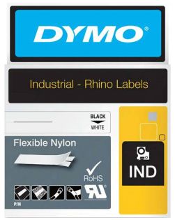 фото Картридж c нейлоновой лентой для принтеров DYMO Rhino, черный шрифт, 3.5 м х 19 мм, аналог DYMO 18489 Белый (DYMO18489-ON), фото 1